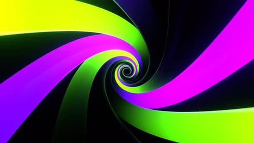 Purple And Green Neon Spirals Background Vj Loop In 4K