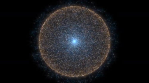 Un noyau bleu-blanc brillant
