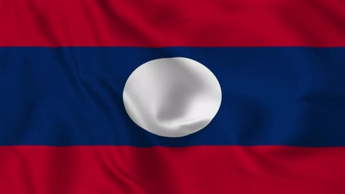Realistic Waving Laos National Flag Animation
