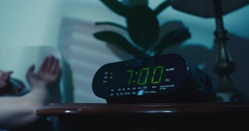 Cinematic Shot Digital Alarm Clock