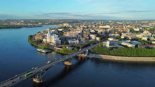 Beautiful Top City View Outdoors on Summer Afternoon Irrl