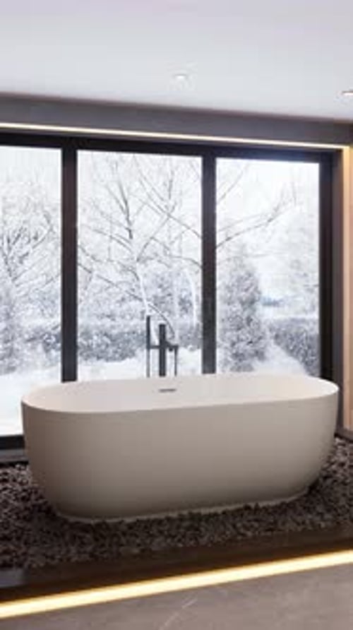 Falling Snow Overlay with Winter Window Background