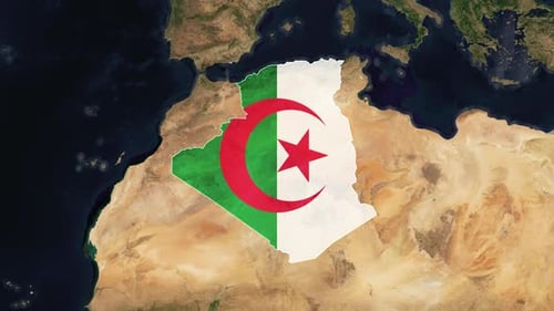 Karte von Algerien mit Flagge