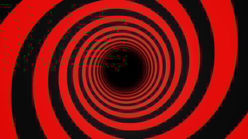 Black And Red Hypnotic Spiral Tunnel Background Vj Loop In HD