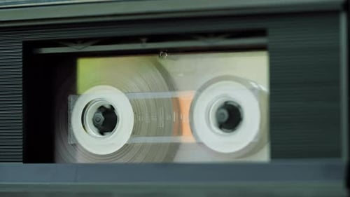 Cassette Tape Player Playing Audio