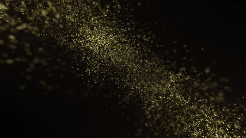 Golden Shimmering Particles Abstract Flowing Background Loop