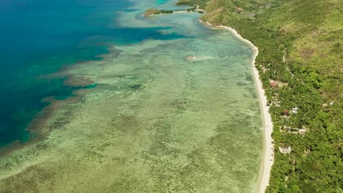 Tropical Island with Blue Lagoon