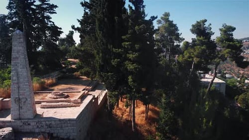 Zefat old Crusaders Fortress Aerial view