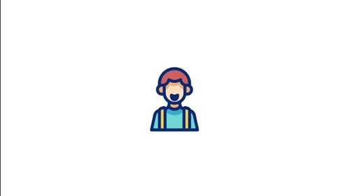 Animated Flat Design Icon of a Person Speaking