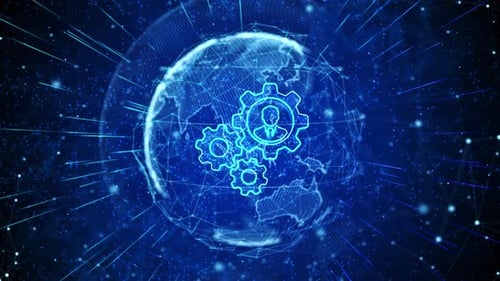 Automation Digital Global Technology World Network Connections Background