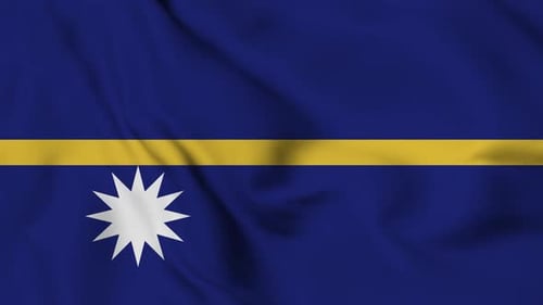 Realistic Nauru National Flag Waving Loop Animation
