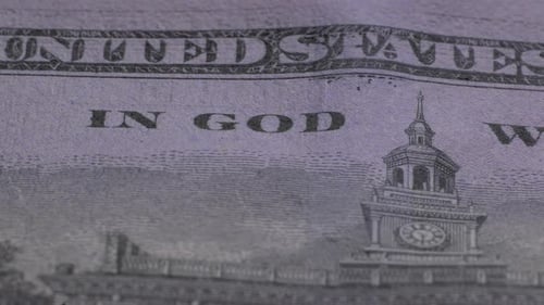 Background with One Hundred Dollar Bills on a Rotating Platform
