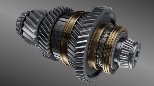 3D rendering of a mechanical gear assembly
