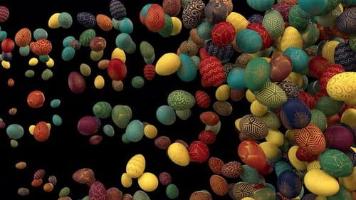 Multicolored Easter Egg Animated Transition With Separate Alpha Channel Horizontal Wipe