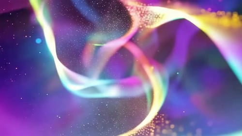 Abstract Colorful Light Waves and Sparkling Particles