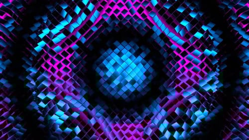 Blue And Pink Random Shapes Waves Background Vj Loop In 4K