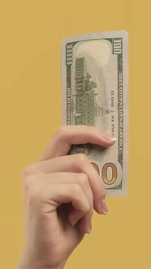 Vertical Money Gesture Profitable Investment Hand