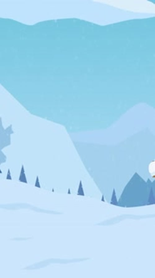 Cartoon Santa Falling Into The Snow On Vertical