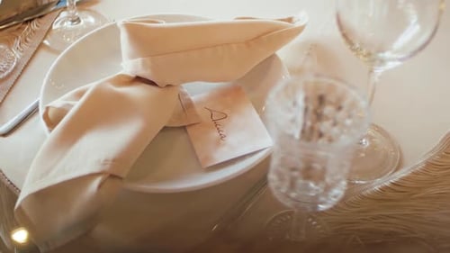 Elegant Place Setting at Wedding Celebration