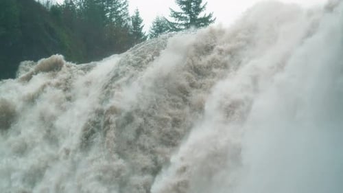 Intense Waterfall Slow Motion Close Up