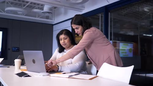 Two Women Working Collaboratively on a Laptop