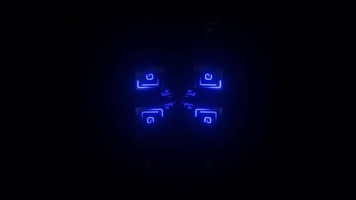 Futuristic blue light abstract design with geometric shapes