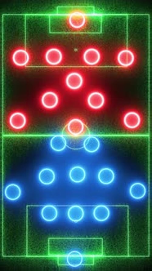 Vertical Football Strategy Playbook Animation Red Vs Blue Team Tactics Board Formations Defence and