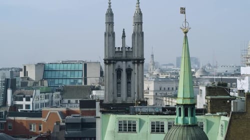 cinematic aerial featuring St Pauls and the london skyline