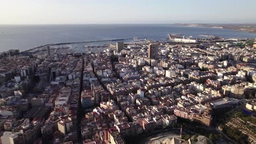 Fly towards coast in Alicante, Spain