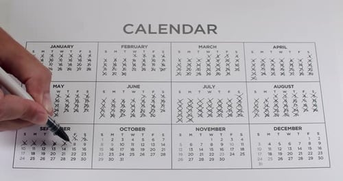 Marking Dates On A Yearly Calendar