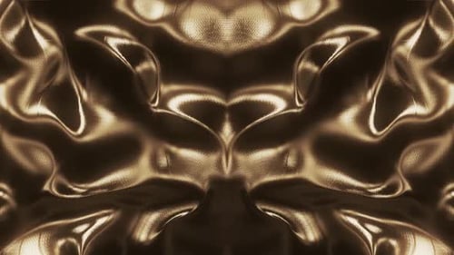 Abstract Golden Liquid Flowing Waves Background