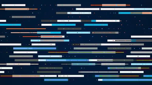 Horizontal Parallel Graphic Lines Moving From Side to Side on a Dark Blue Background