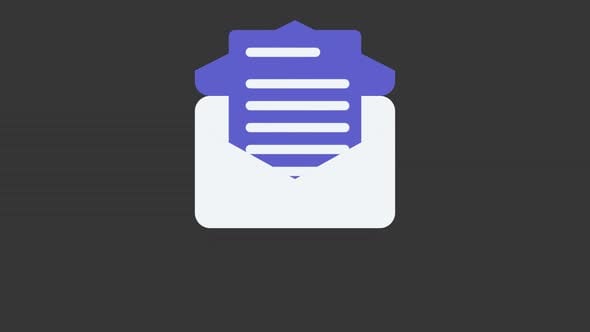 Seamless Looping Email Envelope Animation | HD Alpha Motion Graphic for ...