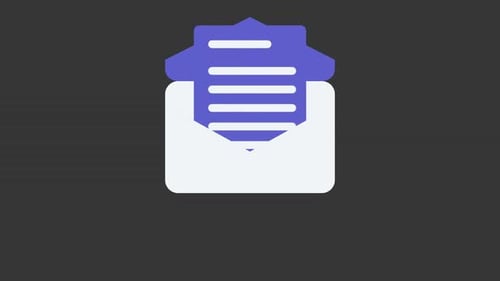 Animação de envelope de e-mail em loop contínuo | Gráfico em movimento HD Alpha para mensagens e comunicação