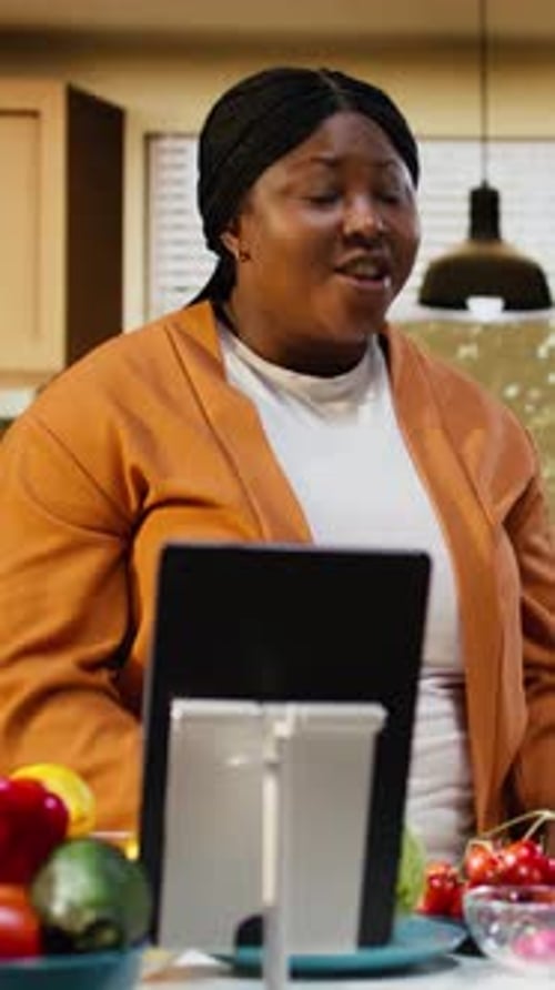 African American Influencer Answering Questions in the Comments