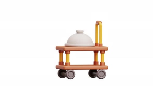 3D Animation Of Hotel Room Service Trolley