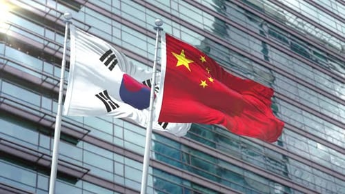 Korea South Flag Vs Flag Of China