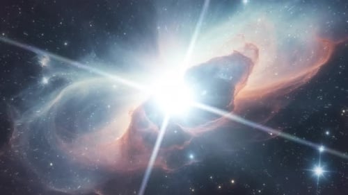 Fond spatial avec étoile brillante