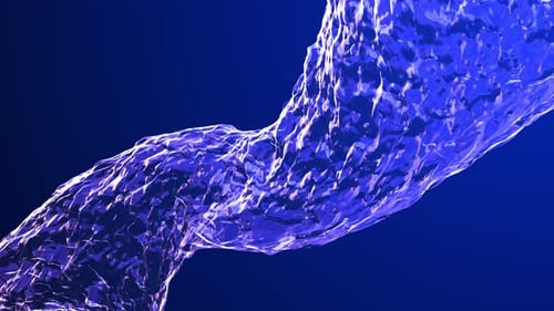 Looping Abstract Liquid Stream – Futuristic Blue Fluid Motion Background with Green Screen