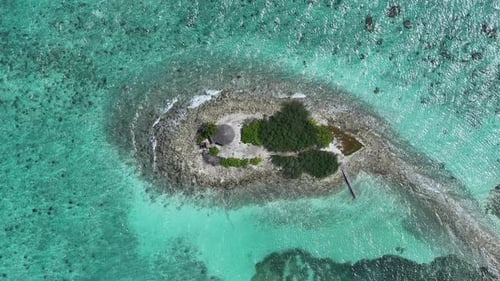 Aerial video over a small island in the Maldives
