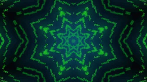Green Kaleidoscope Words Loop