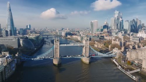 Aerial View of the Tower Bridge in London Beautiful Panorama of London Tower Bridge