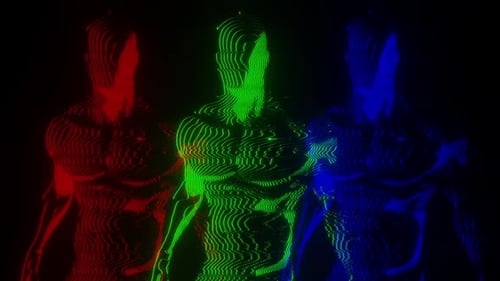 Synthetic Humanoid Torso Modulation Wireframe