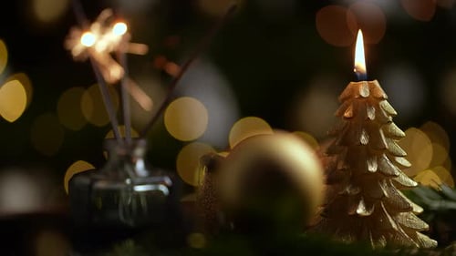 Christmas Tree Candle With Sparklers