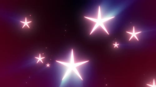 Abstrakte leuchtende rosa Sterne auf dunkelviolettem Hintergrund