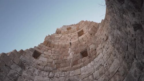 Scenic tower of Hellenistic city gate in Perge (Perga), Turkey