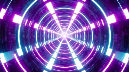 Flackernder futuristischer Kreistunnel