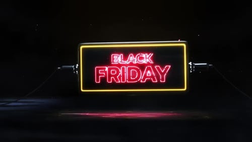 Neon Black Friday Text Reveal with Electrical Power-Up