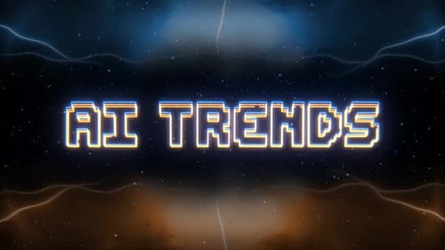 Ai Trends Neon Text With Retro Style Background
