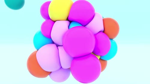 Color Soft Spheres Balls Collide Intro-Minimalistische Grafiken